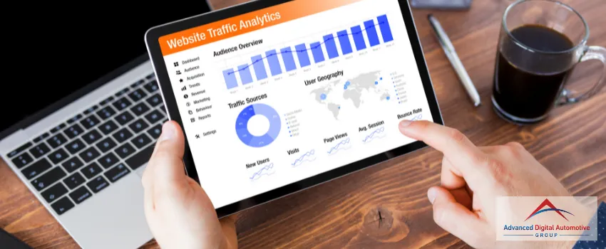 ADAG A websites traffic analytics on a tablet