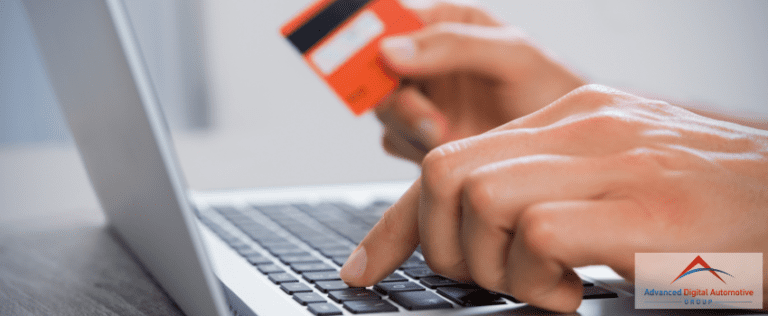 ADAG Blog 30 - A man making an online card transaction on his laptop