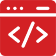 A red icon for codes, Programming, Code icon.
